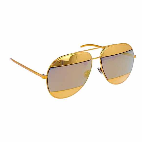 Christian Dior Christian Dior DiorSplit1 1VTSQ Sunglasses Women\'s Yellow Gold main image 5